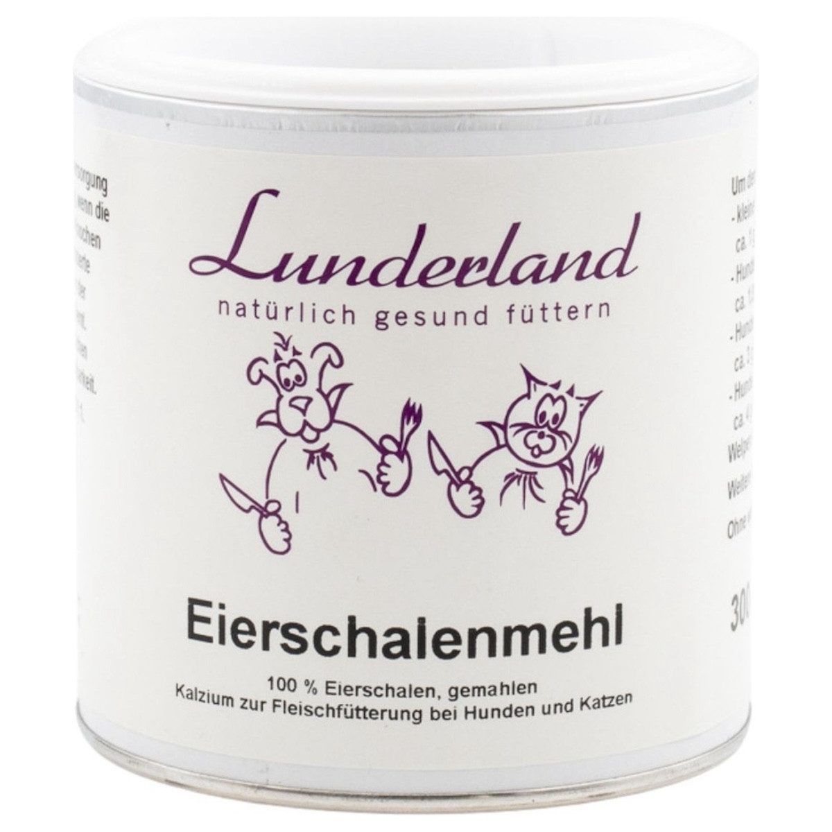 Lunderland Eierschalenmehl 300 g für Hunde, Nahrungsergänzungsmittel für: Hund