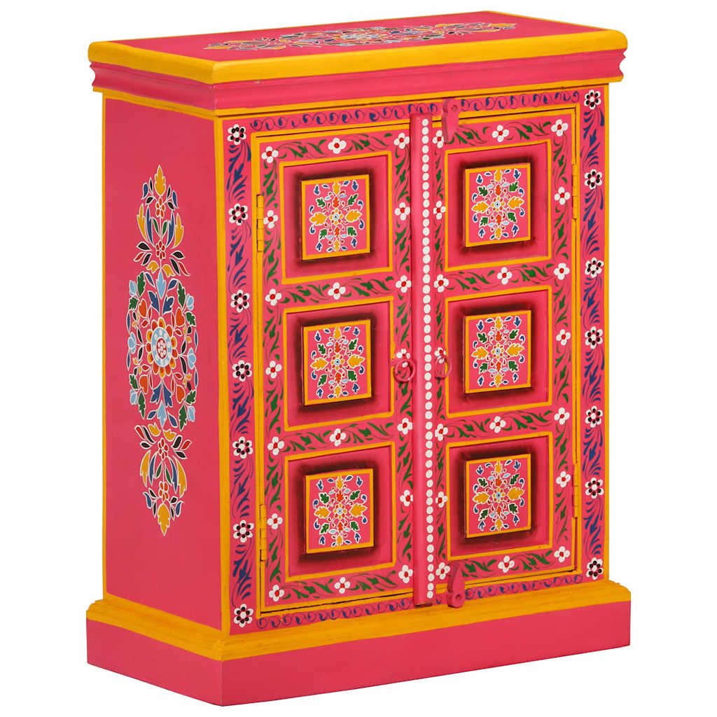 furnicato Sideboard Buntes aus Vollholz 60 x 30 x 78 cm, Hauptfarbe Rosa (1 St)