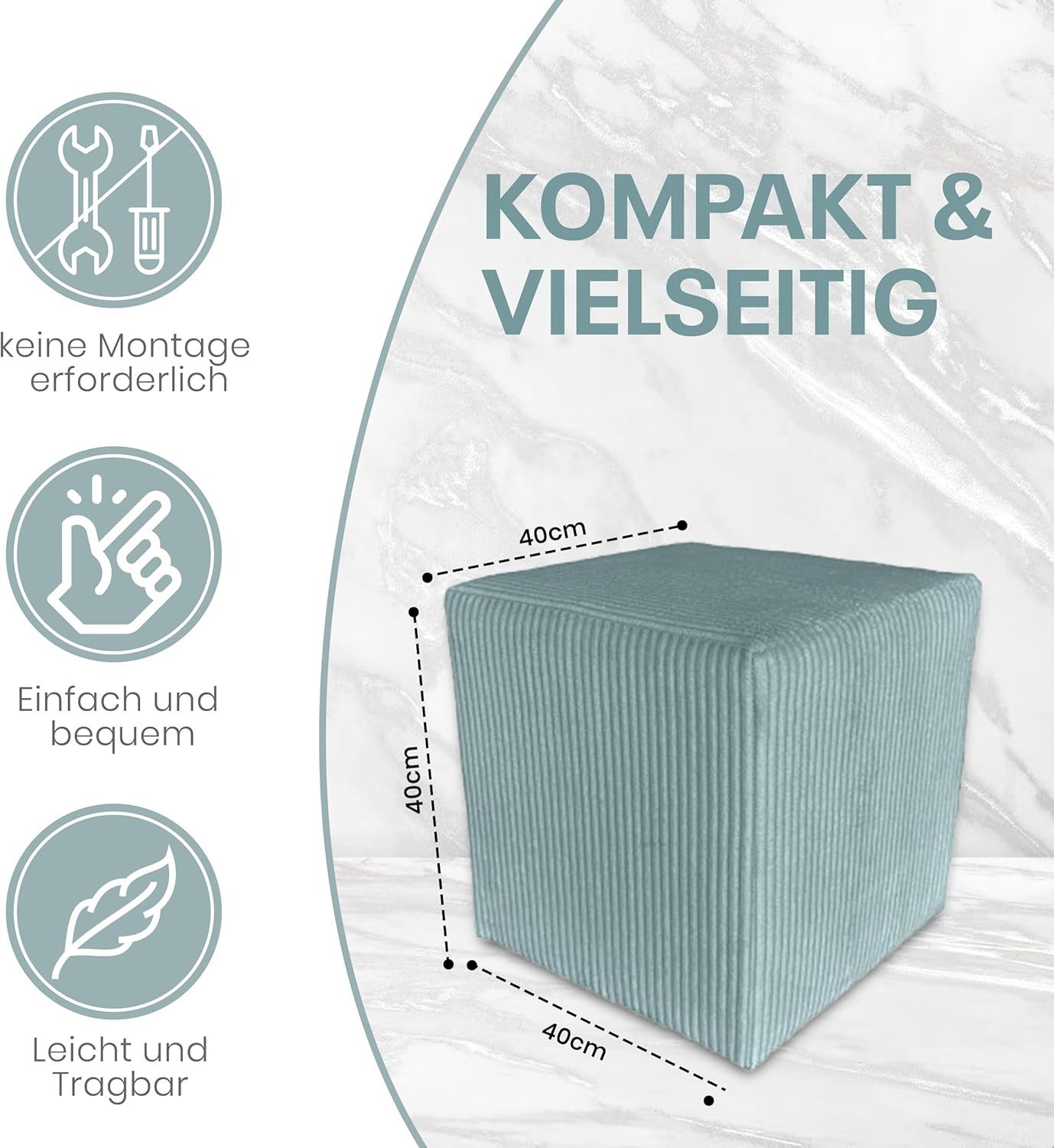 Best for Home Sitzwürfel Samt-Pouf-Würfel – günstig online kaufen