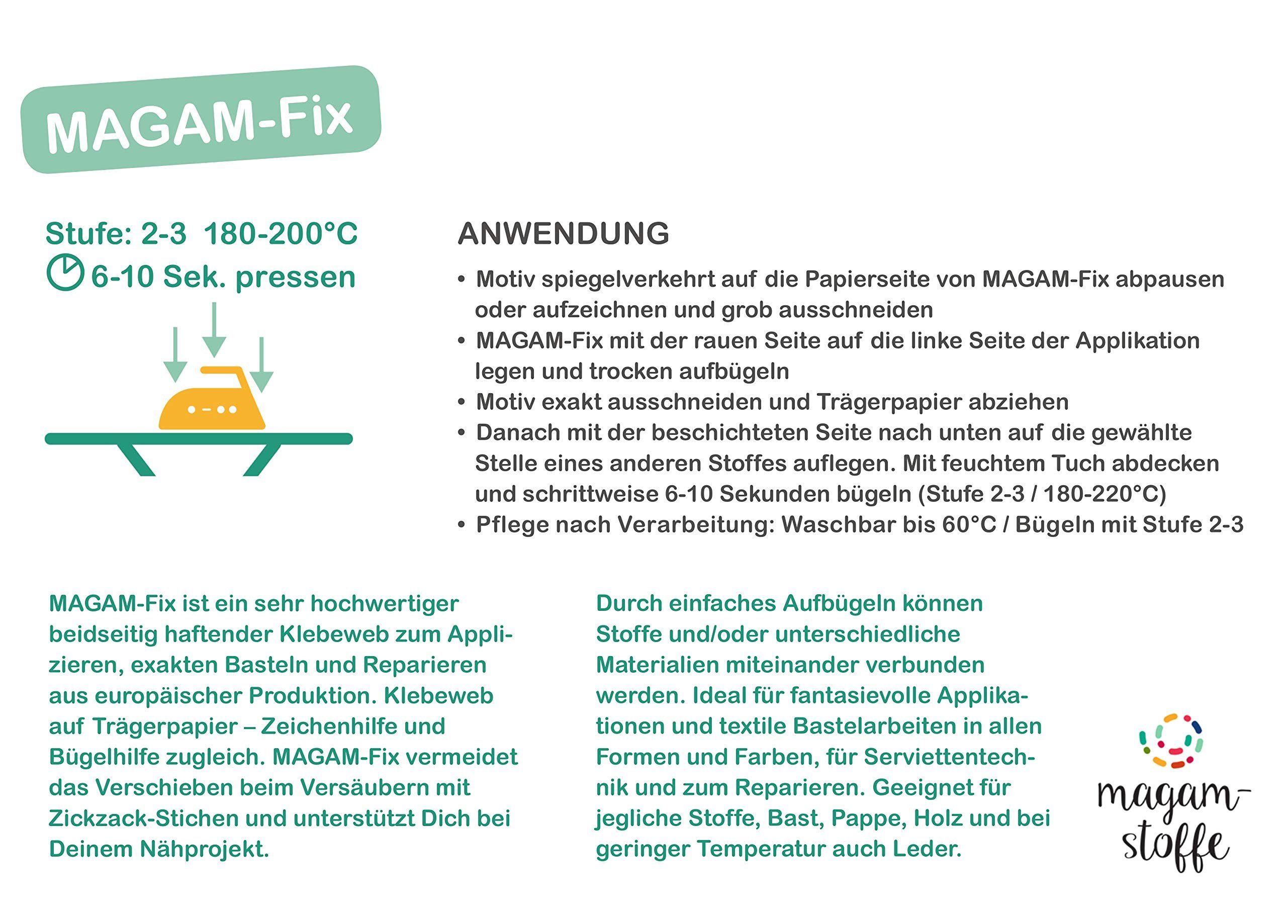 MAGAM-Stoffe Stoff "MAGAM-Fix", Klebe Stoff weiß zum aufbügeln Industriestandard Meterware ab 50cm