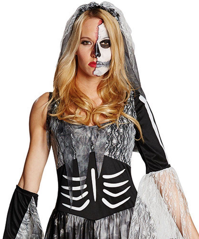 Karneval-Klamotten Zombie-Kostüm Braut Horror Damenkostüm mit Schleier, Friedhofsbraut Kostüm Damen Halloweenkostüm