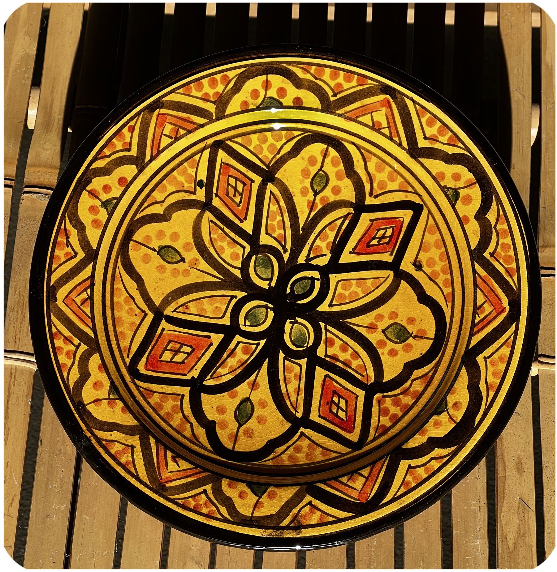 Gelb Orientalischer SIMANDRA Teller (1 St), Handbemalt groß, Keramik Teller