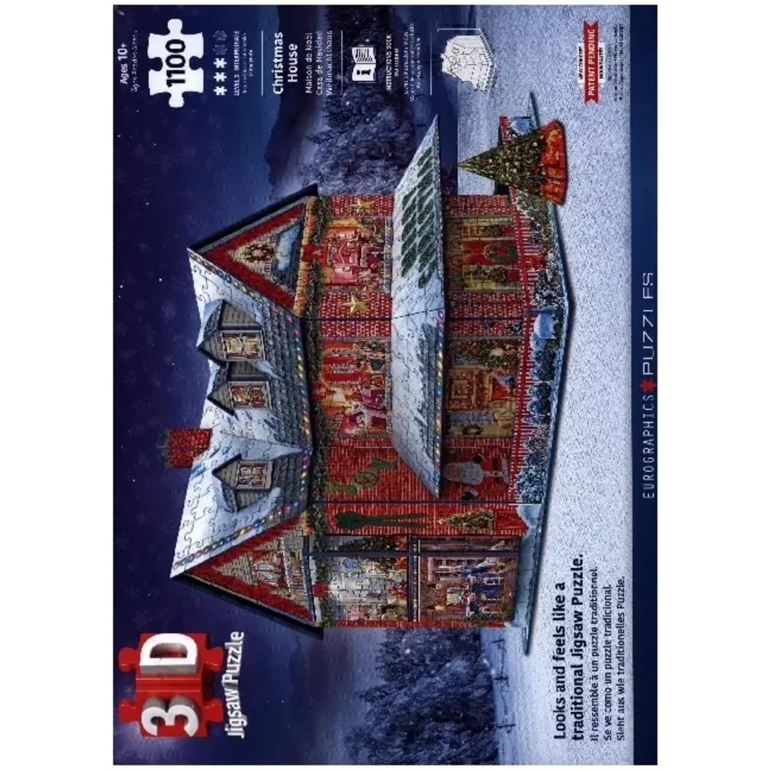 EUROGRAPHICS Puzzle 3D - Christmas House, 1000 Puzzleteile