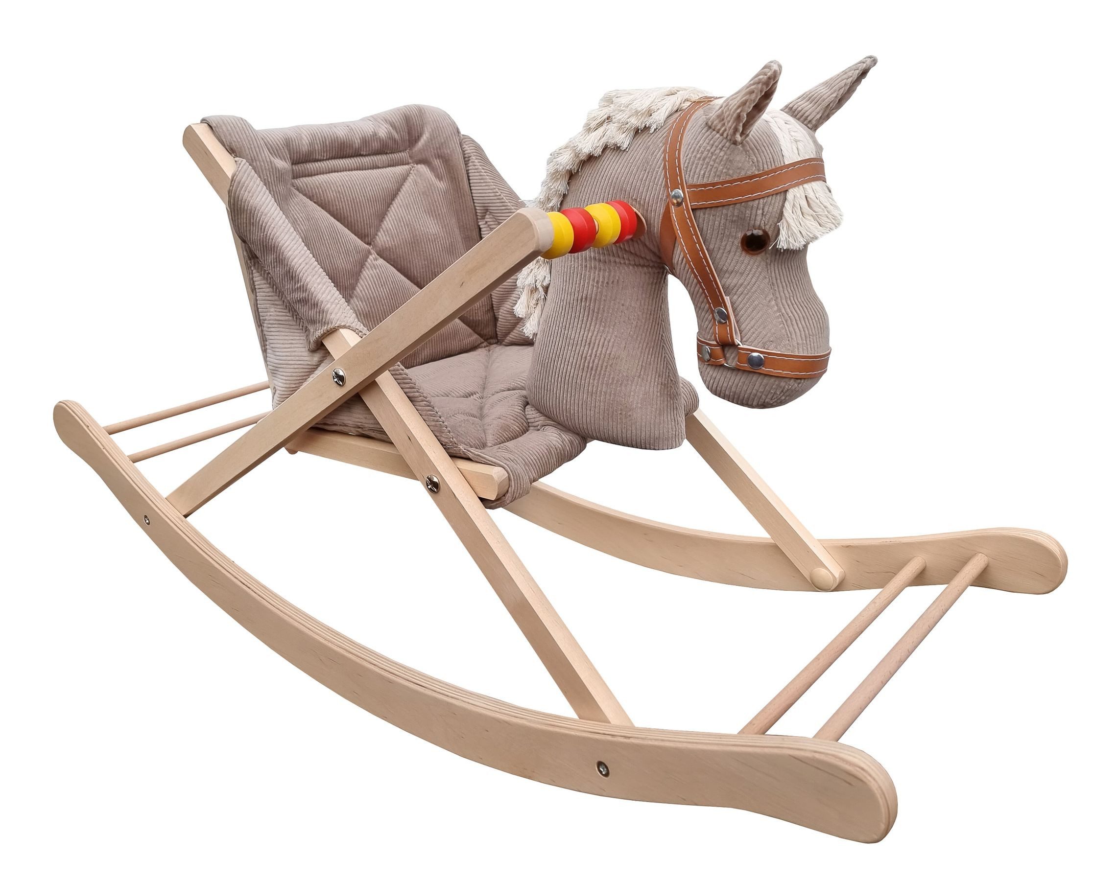 ERST-HOLZ Reitpferd Holz-Schaukelpferd für Kleinkinder Massivholz, 96-221 - Holzschaukelpferd für Babies