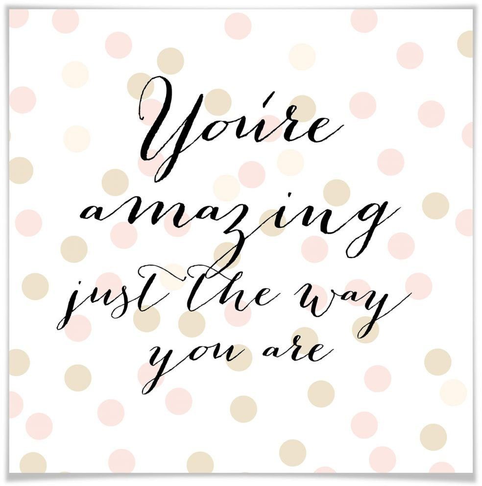 Wall-Art Poster You are amazing, Wandbild, Bild, Poster, Schriftzug (1 St), Wandposter