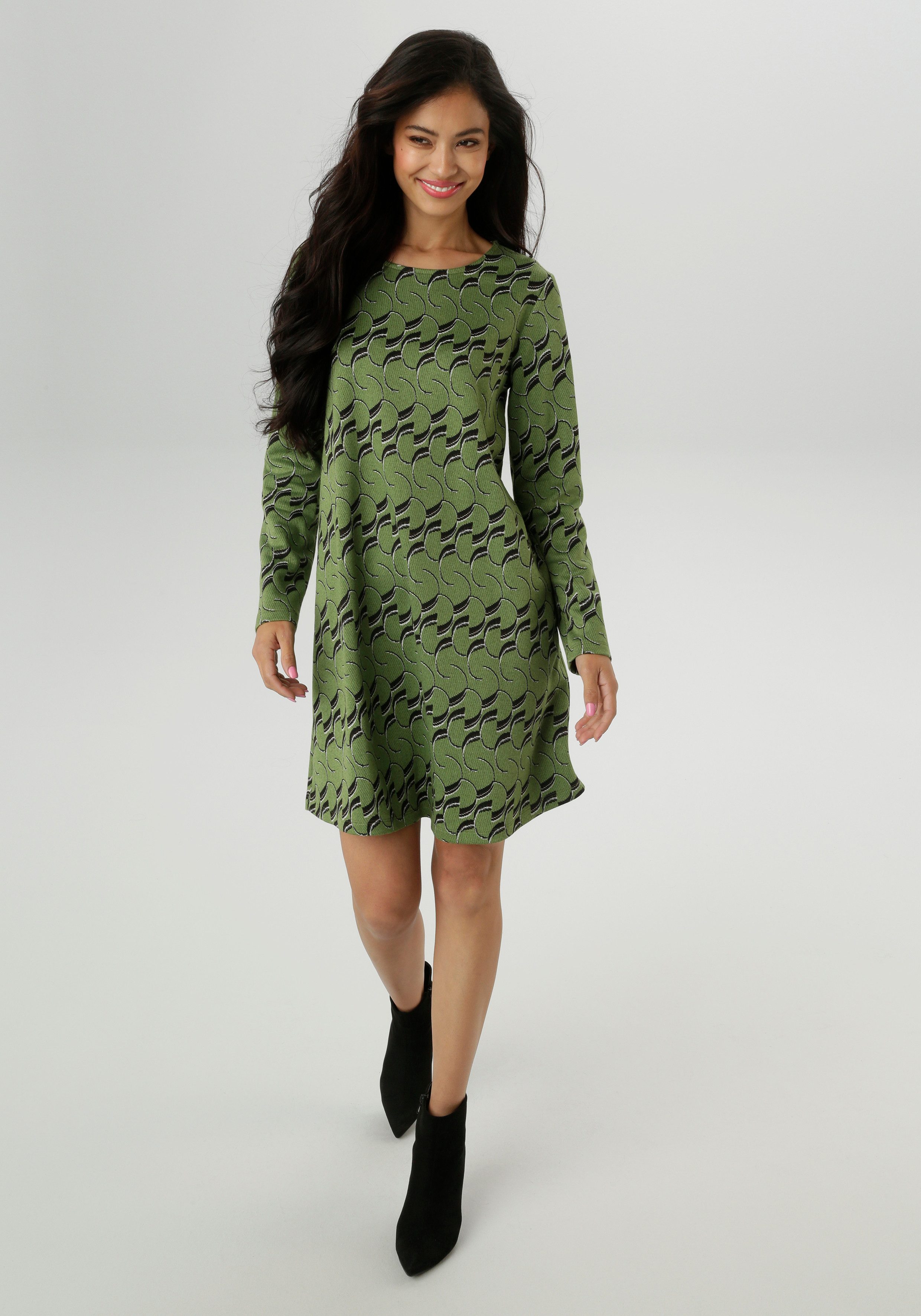 Aniston SELECTED Jerseykleid mit trendiger Jaquardmusterung günstig online kaufen