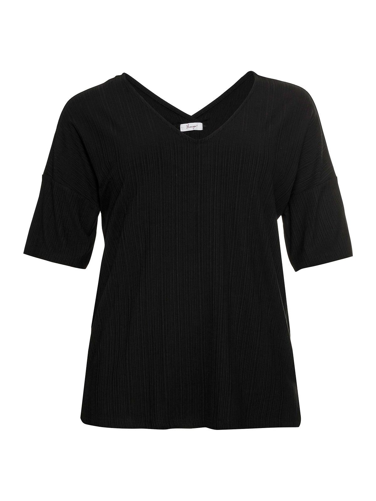 Sheego T-Shirt Große Größen im dezenten Streifenlook schwarz