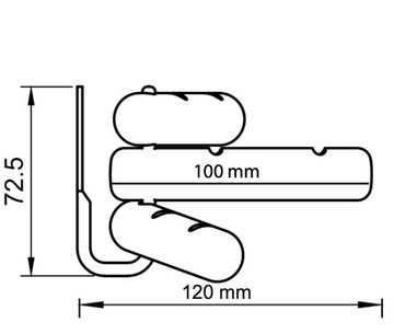 Nordic Function Garderobenhaken Garderobe "3HOOK" aus Eichenholz und Metall, Vollholz, Schraubenköpfe sind eingefärbt (in Farbe der Metallbeschichtung)