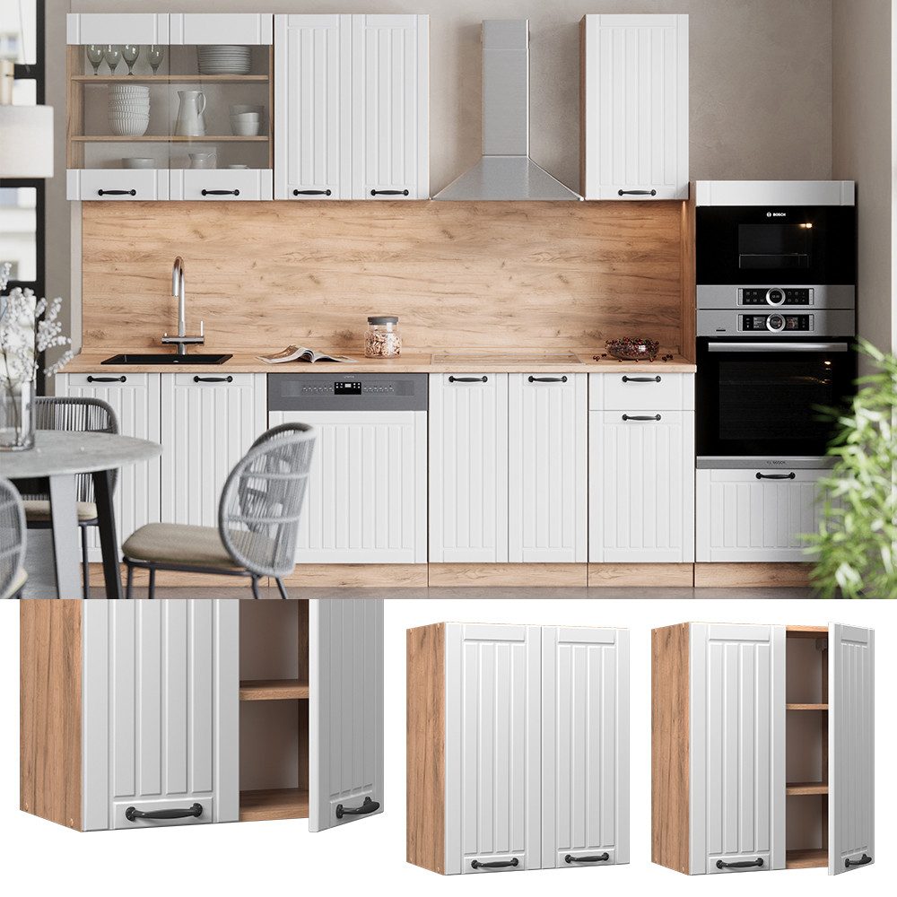 Vicco Hängeschrank Fame-Line, Weiß Landhaus/Goldkraft Eiche, günstig online kaufen