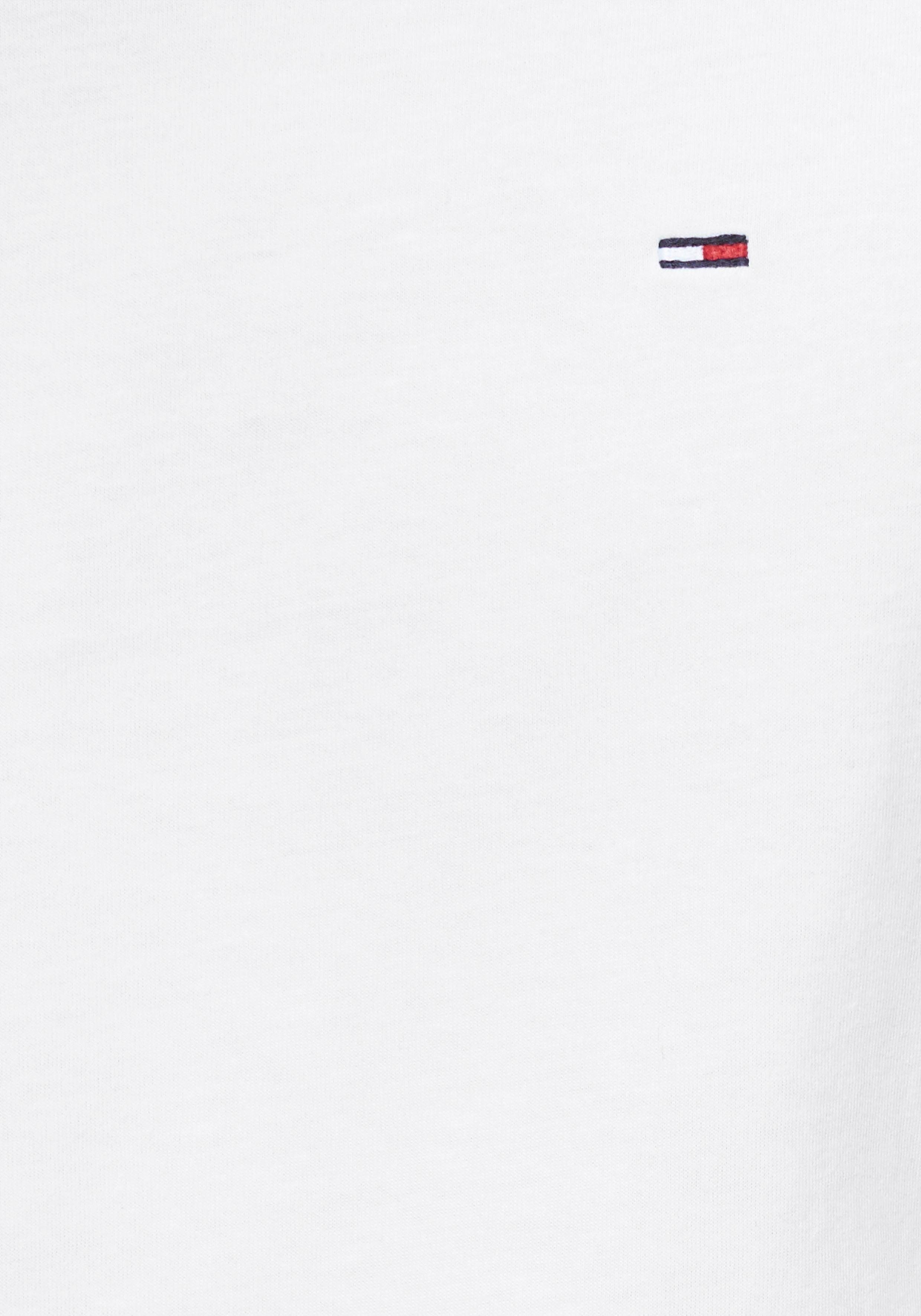 Regular und WHITE Fit Tommy Jeans SOLID TEE Rundhalsausschnitt dezenter ESSENTIAL TJM Logo-Flag T-Shirt mit CLASSIC