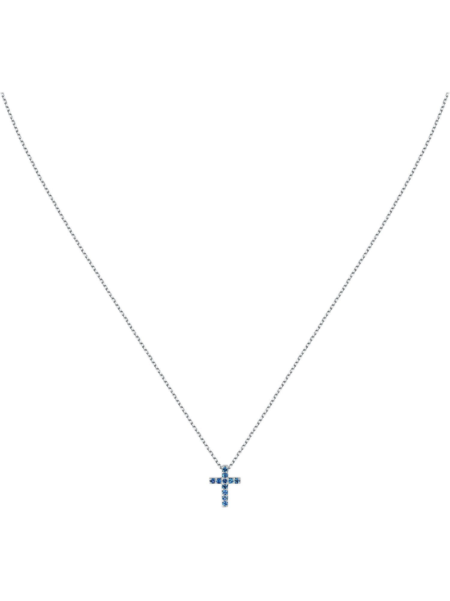 CHRIST Collier CHRIST Damen-Kette 585er Weißgold 1 Saphir