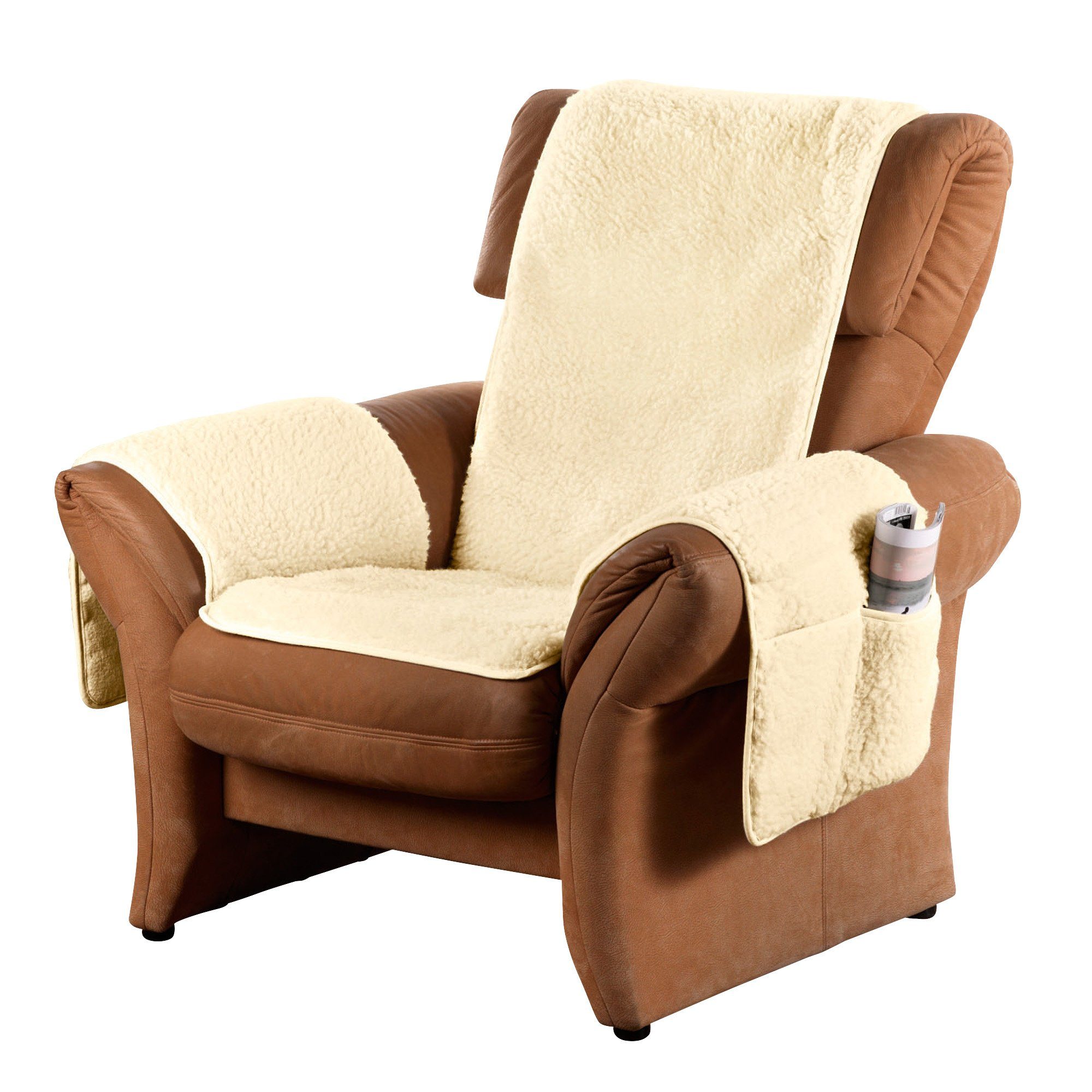 Erwin Müller Sesselschoner Sesselschoner mit Armlehnenschoner, Schurwolle U günstig online kaufen