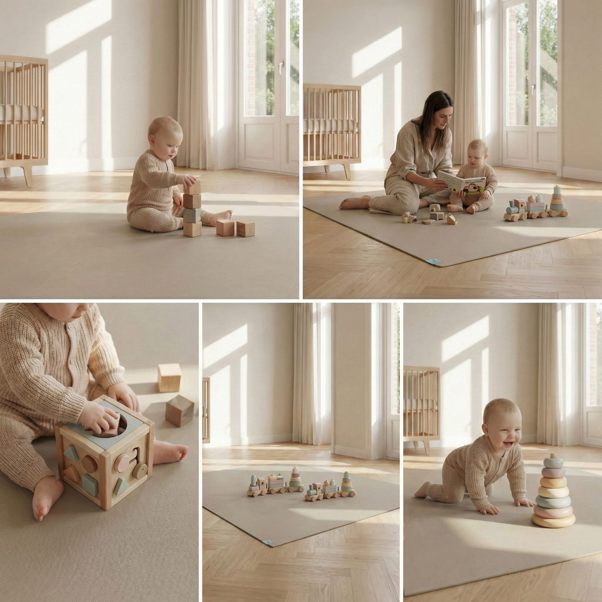 Sanosoft Spielmatte Krabbelmatte rutschfest Sanosoft® 60cm X 100cm Sand / Beige