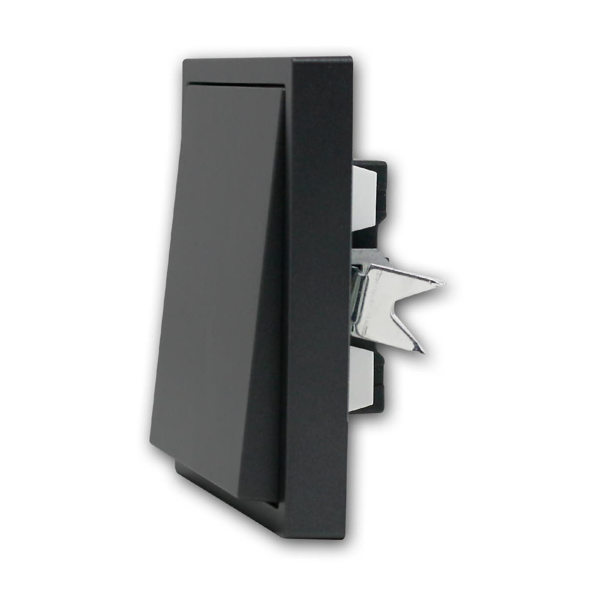 McPower Wechselschalter SHALLOW anthraz 250V~/10A m Rahmen Unterputzschalter