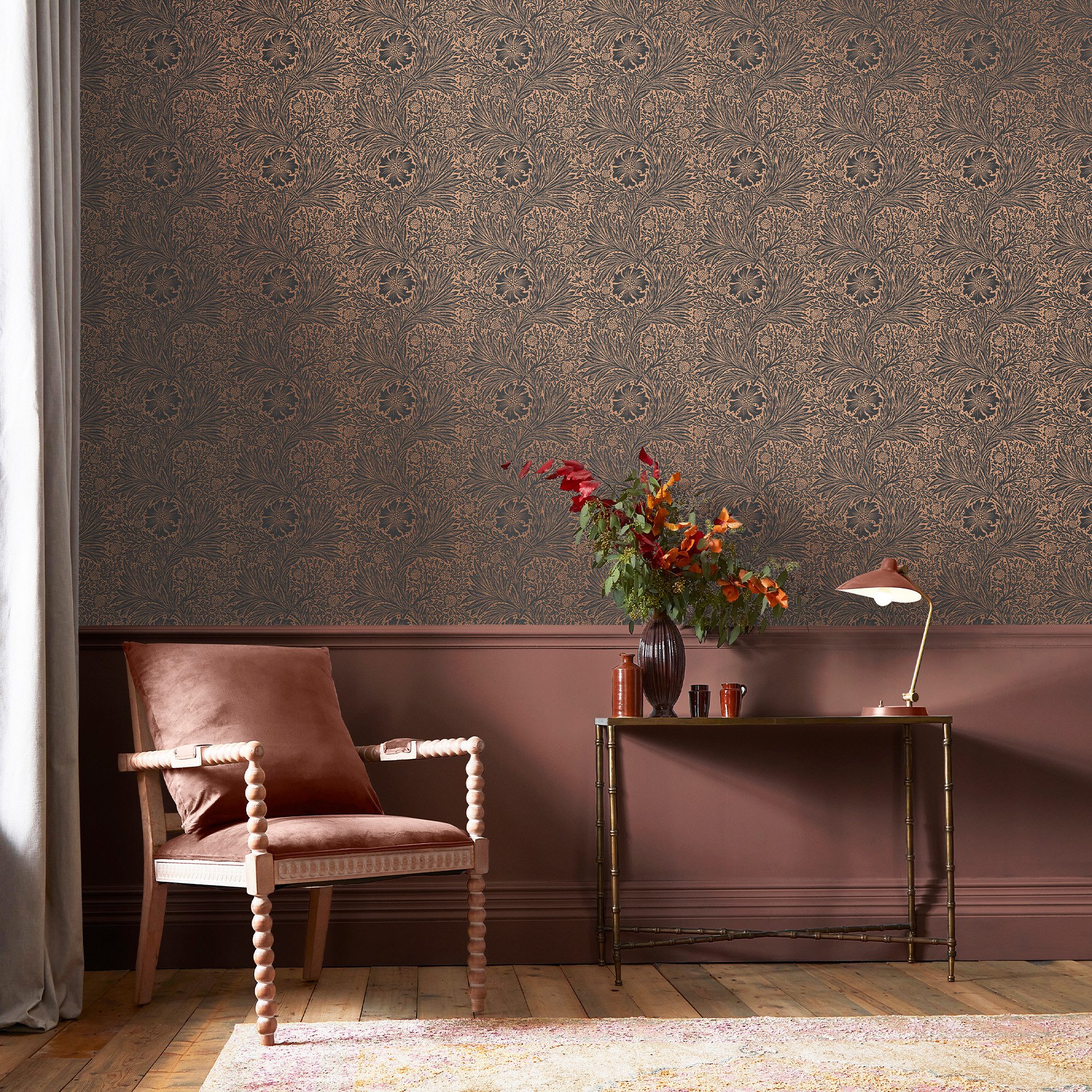 WILLIAM MORRIS AT HOME Vliestapete Marigold Fibrous, texturiert, Retro, (1 St), Design Tapeten
