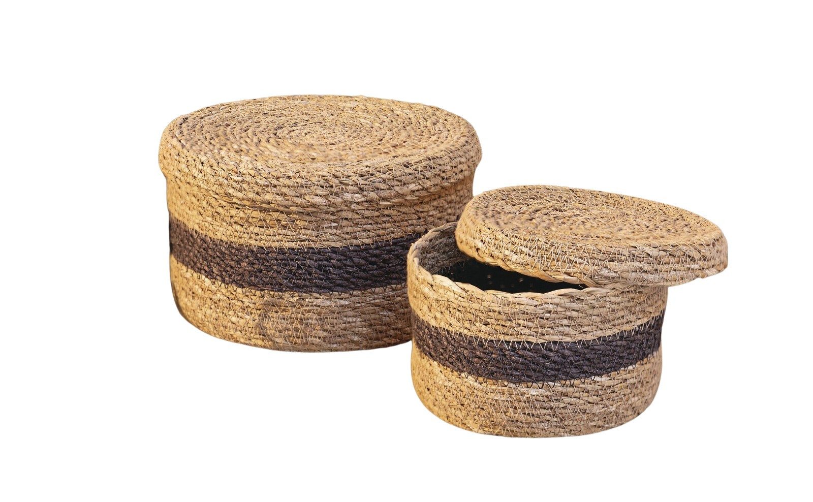 Dekoleidenschaft Aufbewahrungskorb "Karima" aus Seegras, natur / braun, mit günstig online kaufen