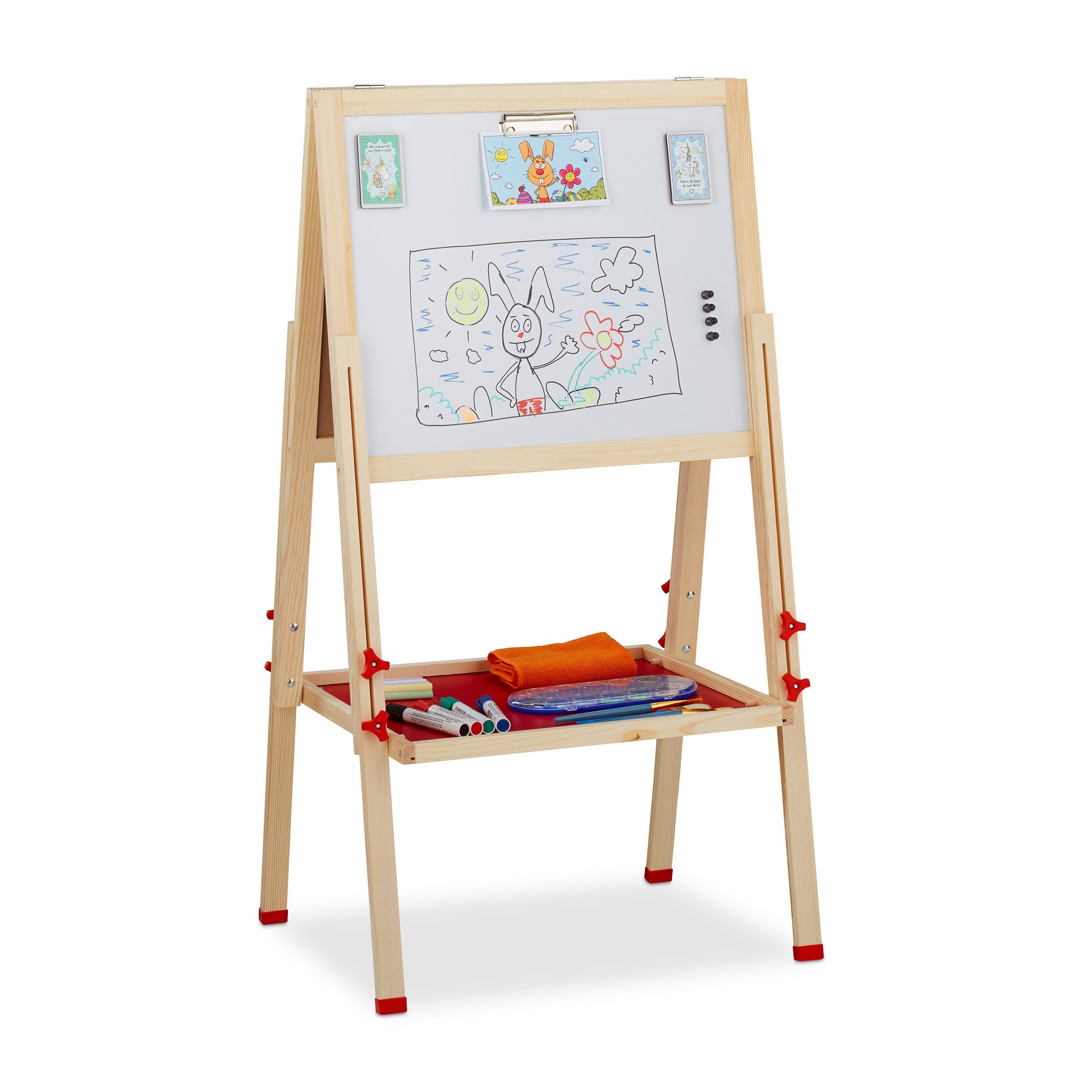 relaxdays Standtafel Doppelseitige Standtafel für Kinder günstig online kaufen