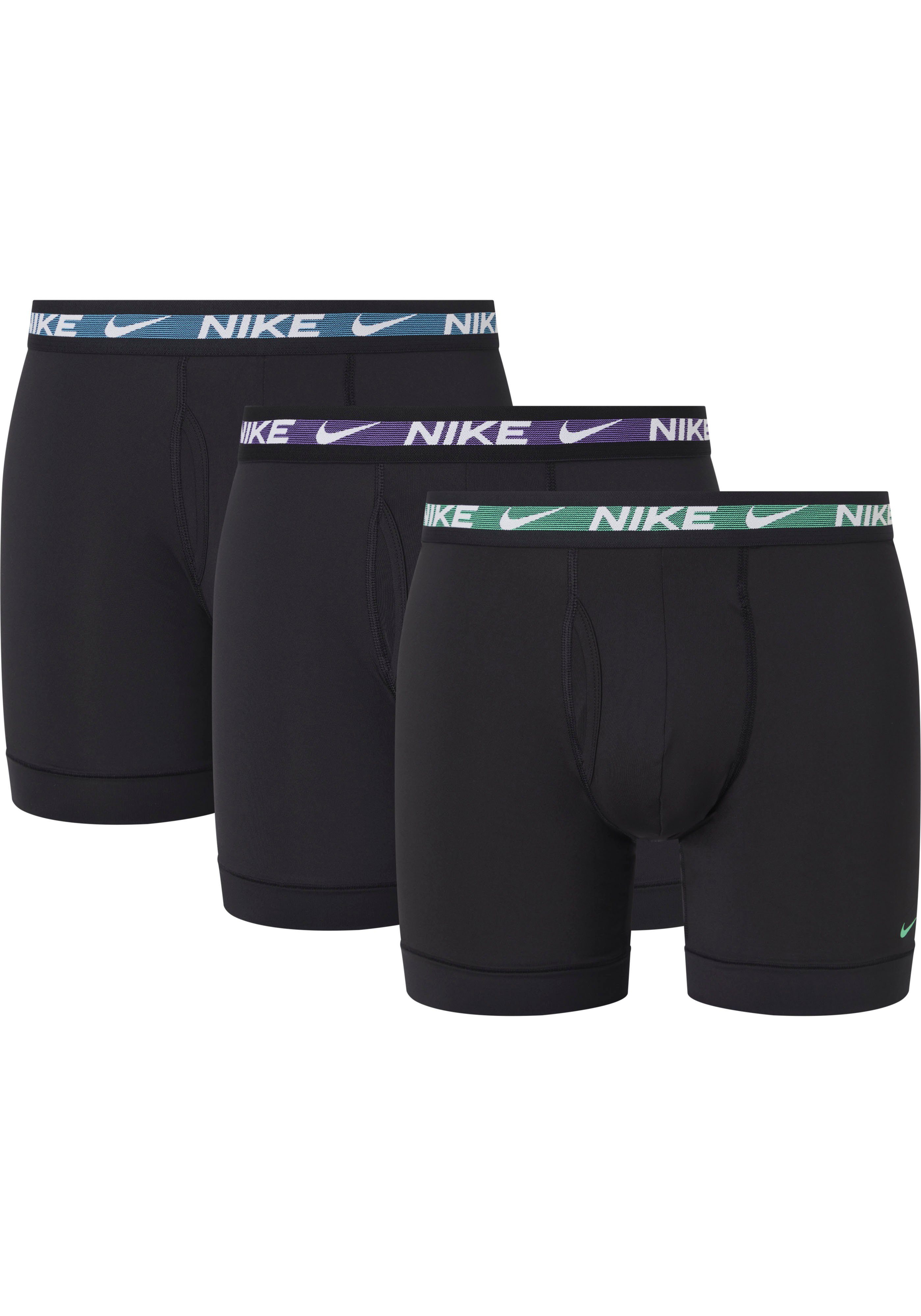NIKE Underwear Boxer BOXER BRIEF 3PK (Packung, 3-St., 3er-Pack) mit Logo-Elastikbund BLK/BLUE-LIGHTN/ELECTALG/ACTION-GRA | Boxer anliegend