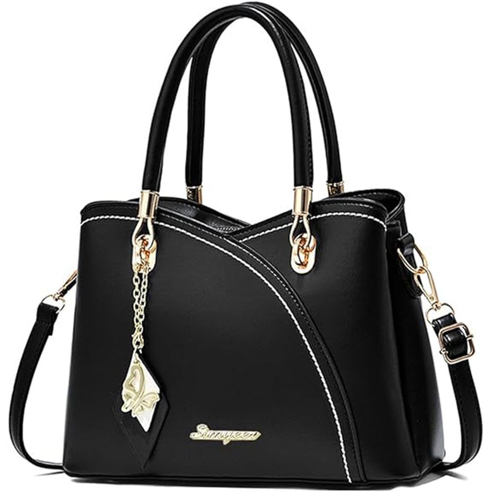 Figarge Canvas Handtasche Damen - 23x15x21cm Umhängetasche Mit Reißverschluss Mehrfachtaschen