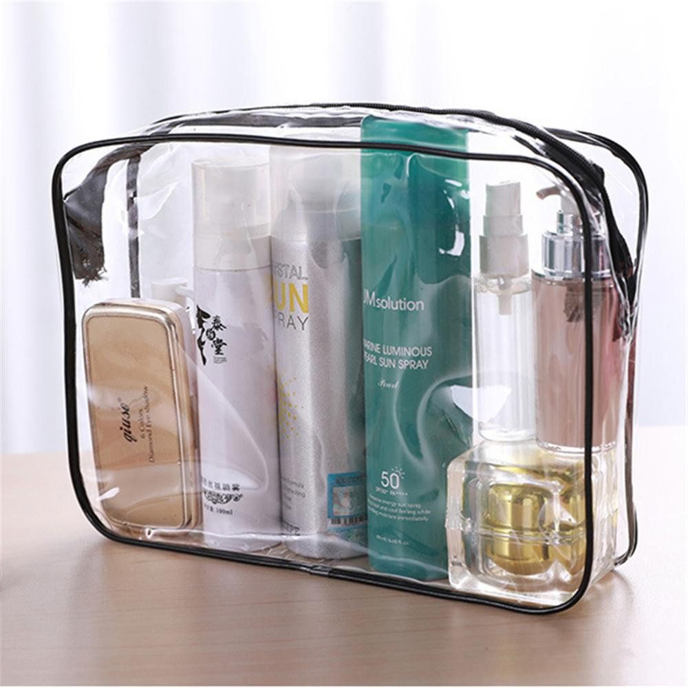 Blusmart Kulturbeutel 3er Set Transparente Make-up-Taschen (PVC Wasserdichte Kosmetiktaschen, 3-tlg., Leicht tragbar), Frauen Kulturbeutel Reise Aufbewahrungsta – Bild 4 von 5