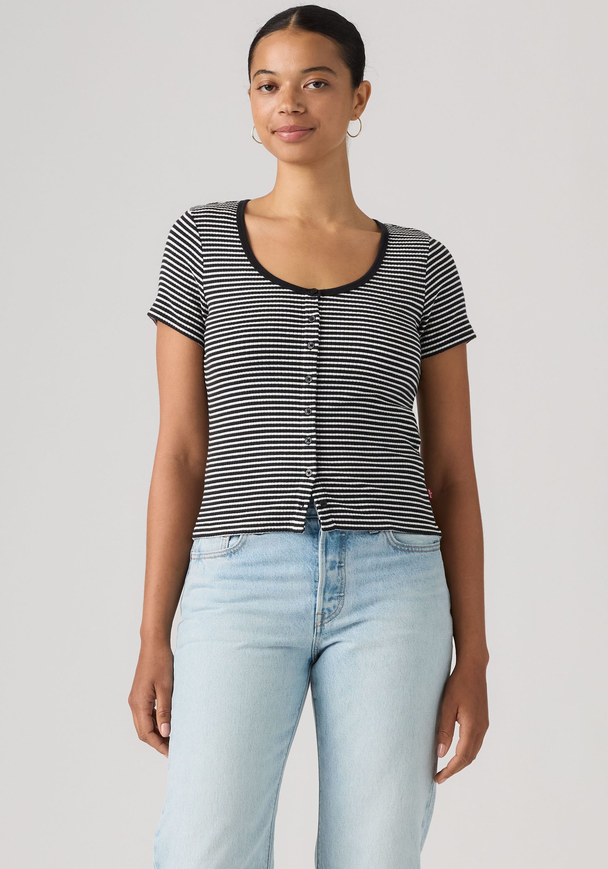 Levi's® T-Shirt AUSTEN BUTTON THROUGH SS Feinripp