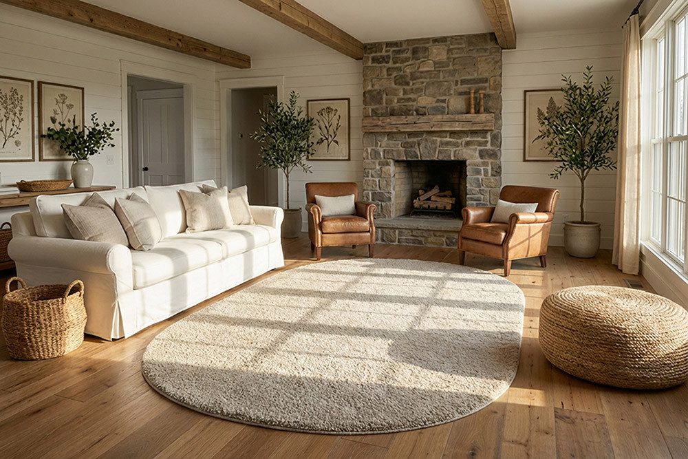 riess-ambiente Designteppich ORGANIC 180x120cm grau - Baumwolle, Hochflor, Indoor, organische Form, oval, Höhe: 2.5 mm, Geeignet für Fußbodenheizungen - ideal für Wohn- und Schlafzimmer