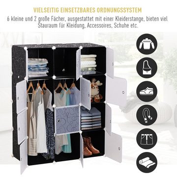 HOMCOM Kommode (Set, 1 St., Garderobenschrank), DIY Kleiderschrank Steckregal Regalsystem 8 Fächer