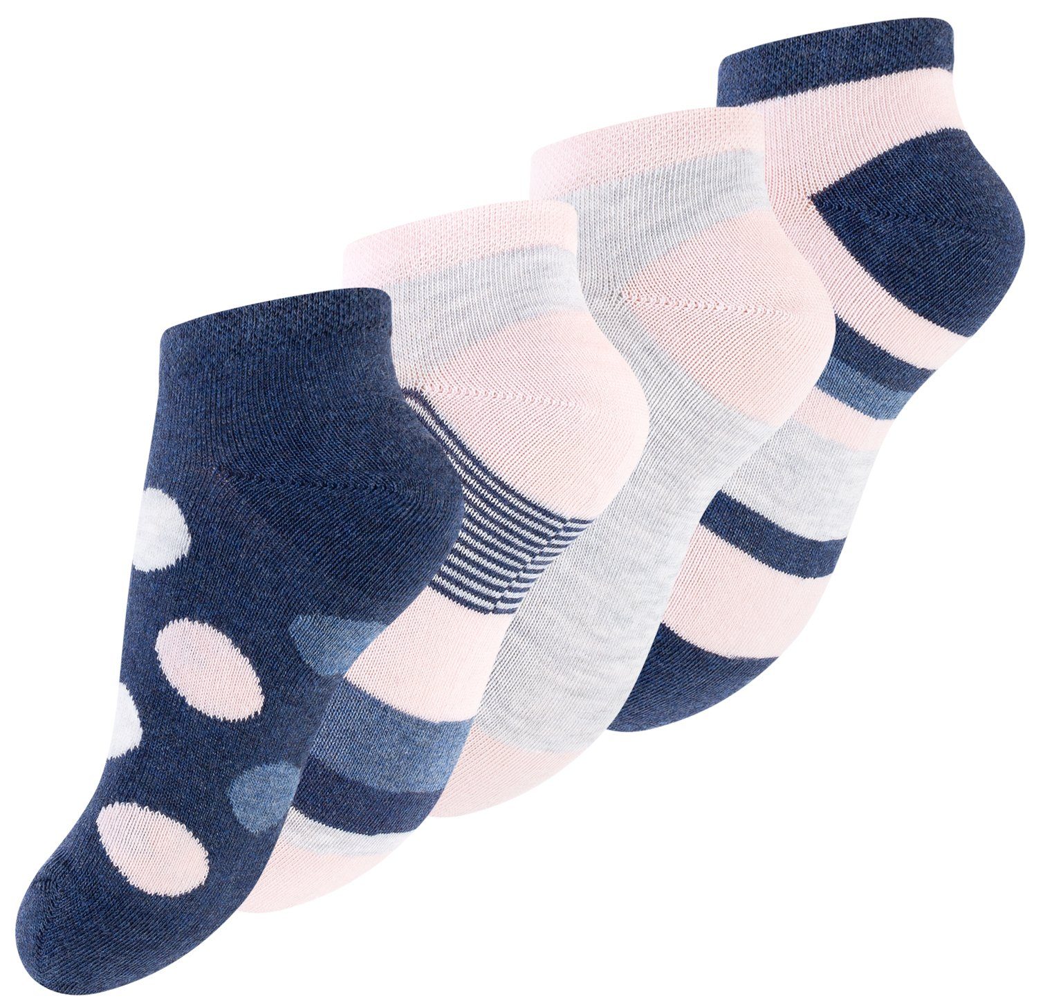 Cotton Prime® Носки для кроссовок DOTS & STRIPES (8-Paar) bunt gemustert mit Streifen und Punkte