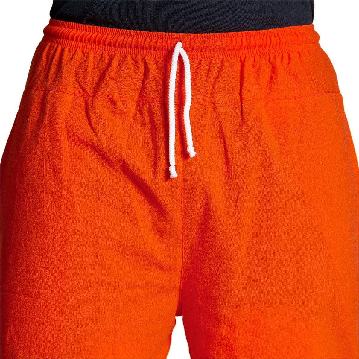 Baumwolle Bundhose Wellnesshose aus und Damen für Herren mit PANASIAM Orange Freizeithose Sommerhose bequeme Tunnelzug E-Pants leichte weicher Relaxhose Unisex