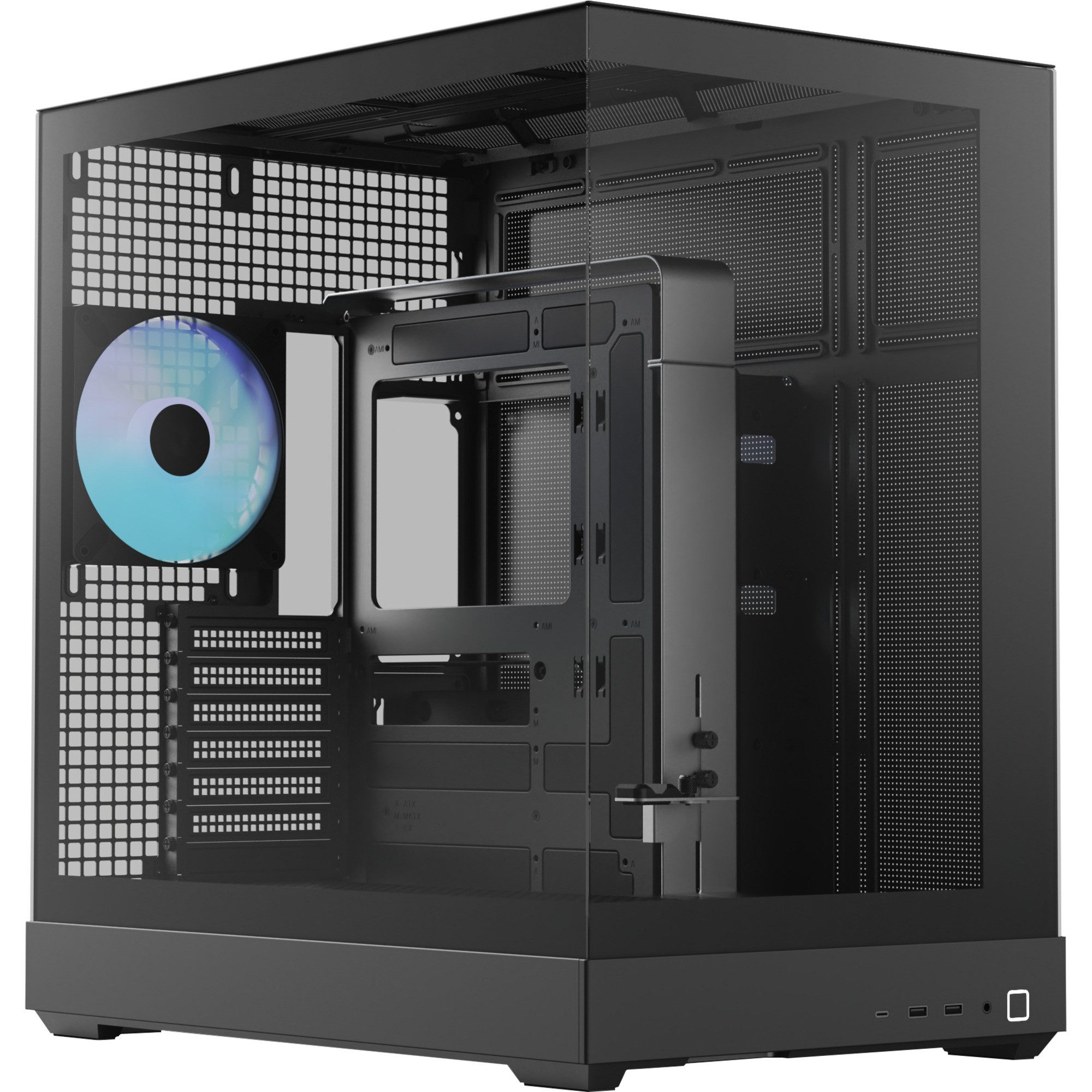 APNX PC-Gehäuse APNX V2-F-BK-v1, Tower-Gehäuse, (Tempered Glass x
