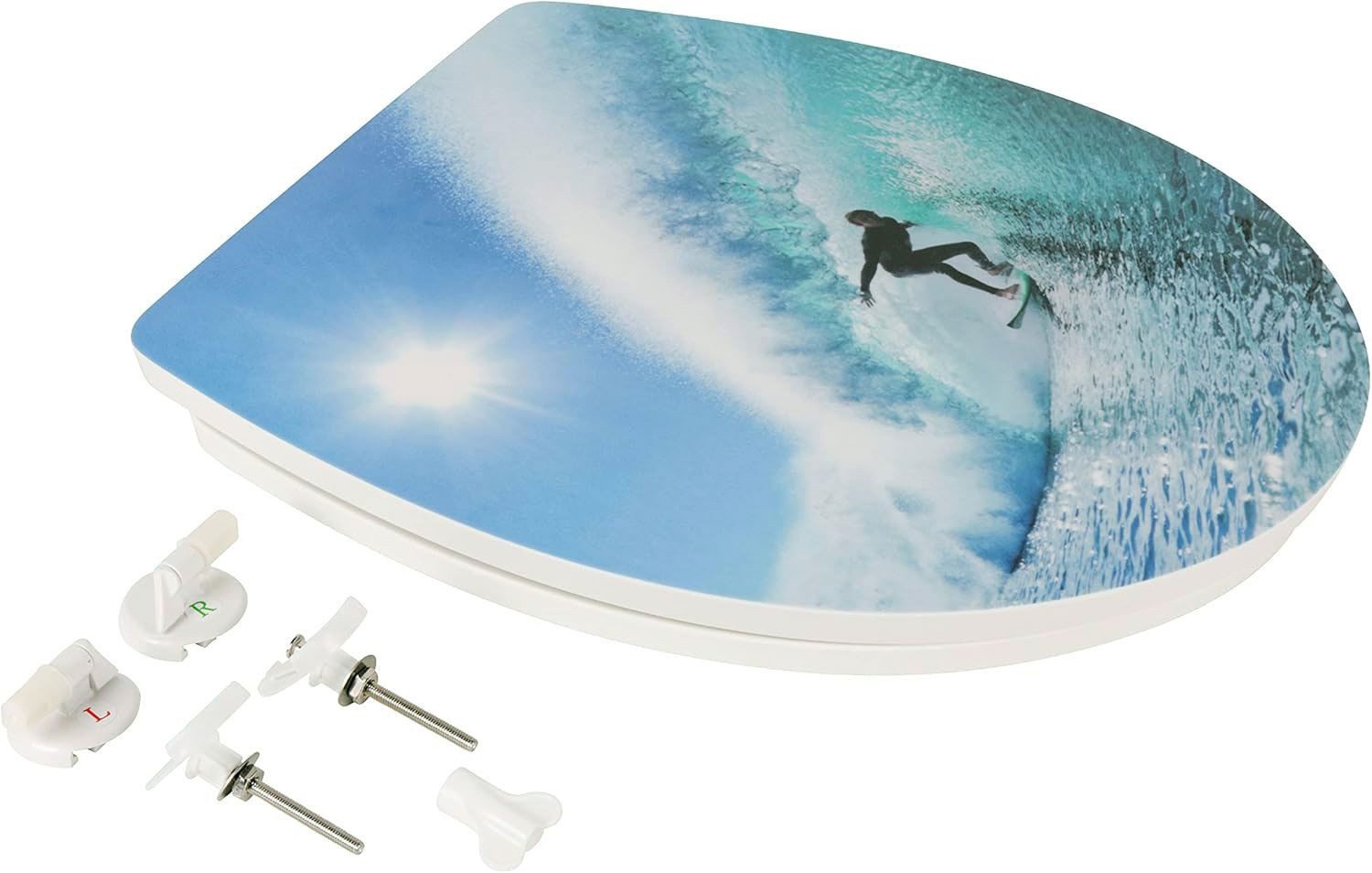 SANITOP WINGENROTH WC-Sitz SURFPROFI, mit Absenkautomatik, Toilettendeckel, WC-Brille, Duroplast