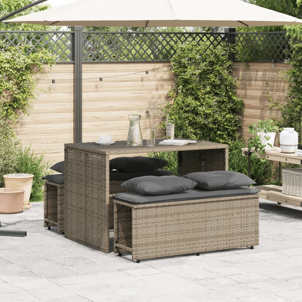 vidaXL Garten-Essgruppe 3-tlg. Garten-Essgruppe mit Kissen günstig online kaufen
