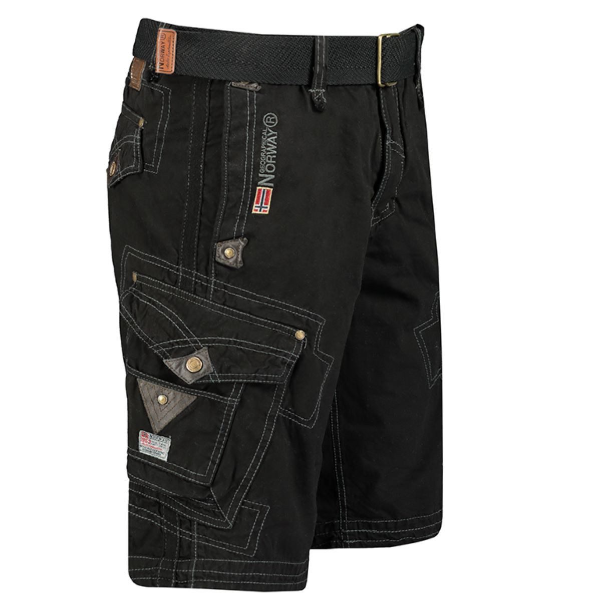 Geographical Norway Cargoshorts kurze Hose aus Baumwolle, Sommer-Bermuda (1-tlg) Herrenshorts mit Gürtel Größe S bis 5XL – Bild 4 von 5