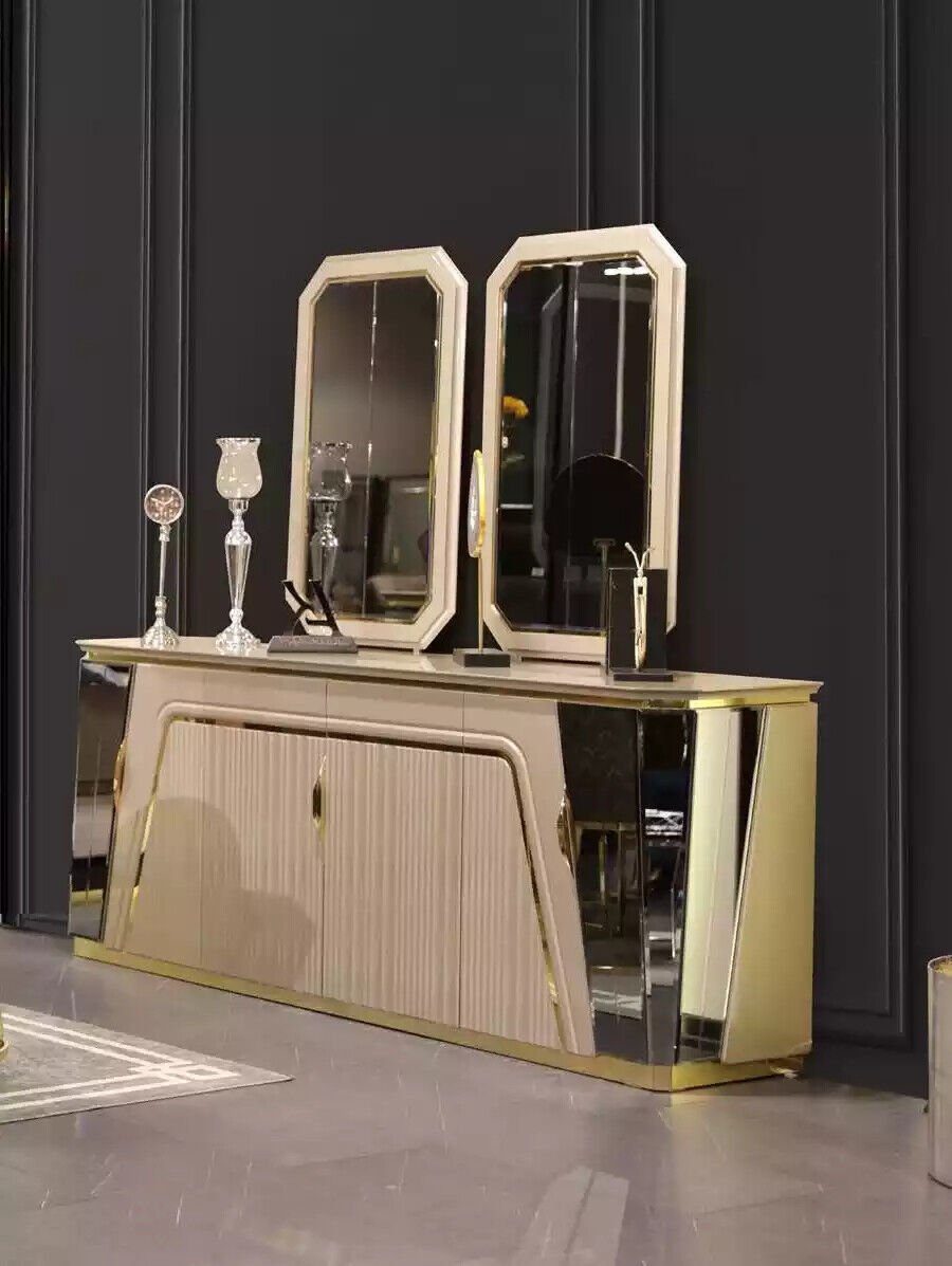 Spiegel), Neu (3 2x Modern Kommode Anrichte Made Sideboard Luxus in Esszimmer Europa JVmoebel Möbel Spiegel St., Anrichte mit Anrichte