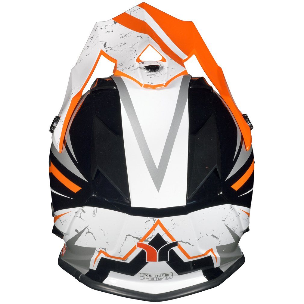 rueger-helmets Motorradhelm Crosshelme Endurohelm Kinderhelme Quad Trial Kinder Helm ruegerRX-964 Light Orange XL