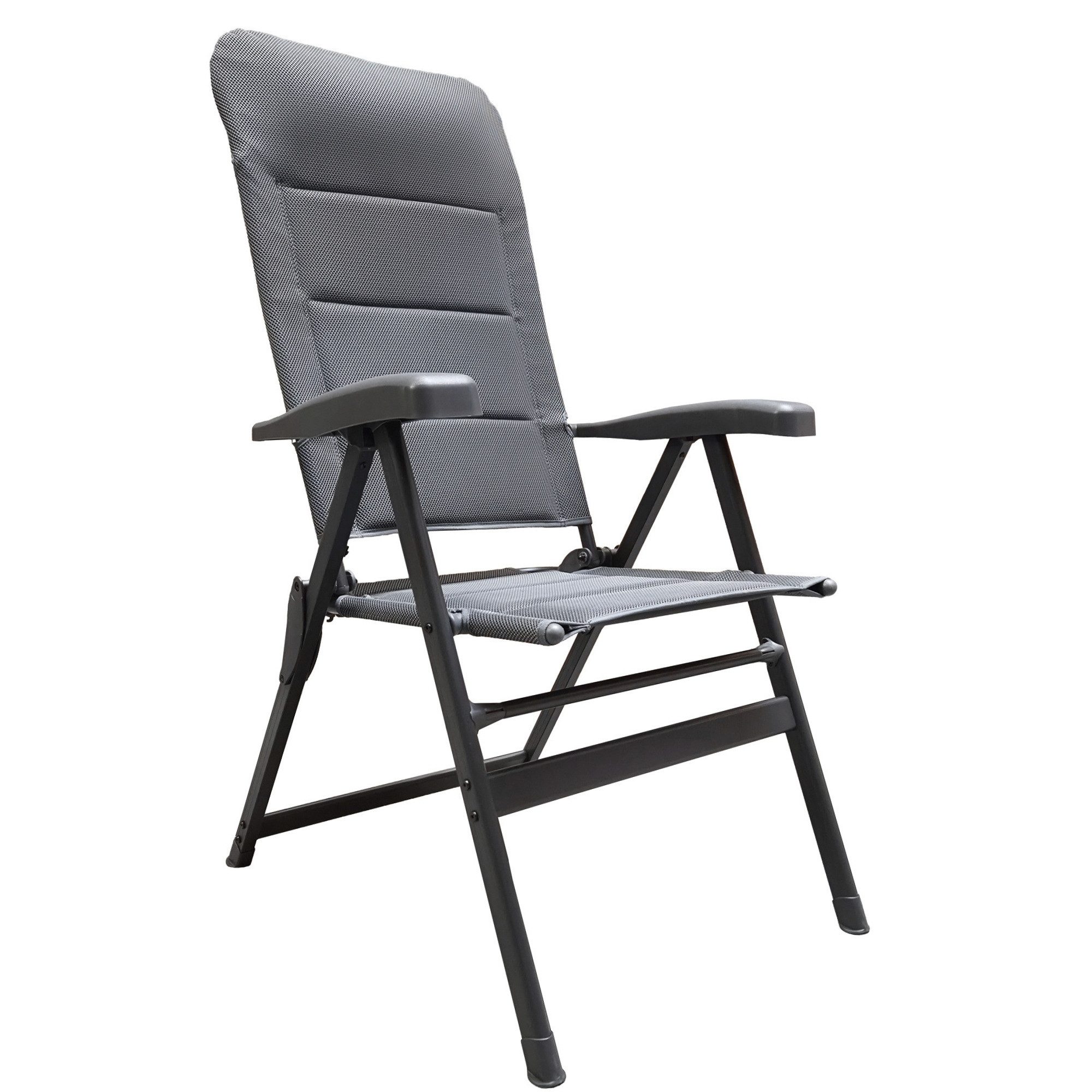 osoltus Campingstuhl osoltus Alu Camping Klappsessel Hochlehner 3D Soft Touch Open-Grey