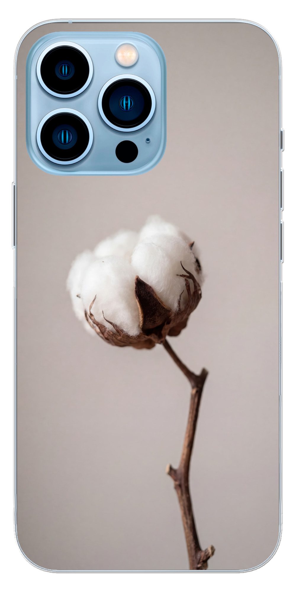 MuchoWow Handyhülle für Apple iPhone 13 Pro Max Wattebausch - Minimalistisch - Weiß, Smartphone-Bumper, Print, Handy Schutzhülle Dünn