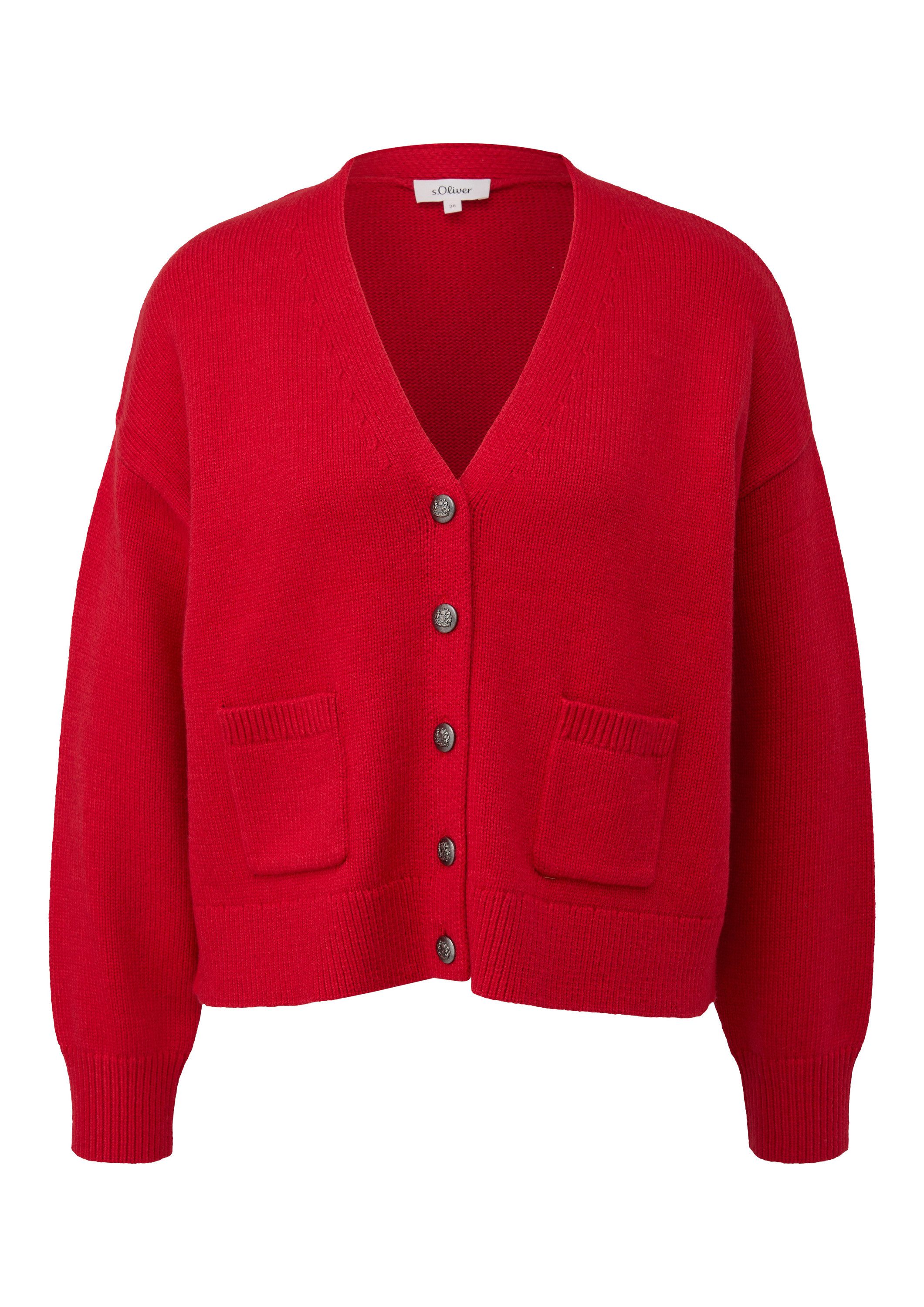 s.Oliver Cardigan Strickjacke Cardigan aus Wollmix mit Metall-Knöpfen