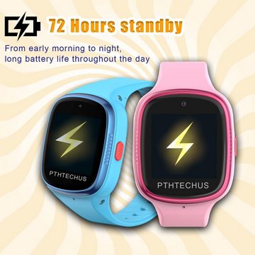 PTHTECHUS Kinder's Videoanruf IP67 wasserdicht Smartwatch (4G), SOS-Wecker für das Spiel der Uhr für Kinder, Geschenk für Kinder 3-12