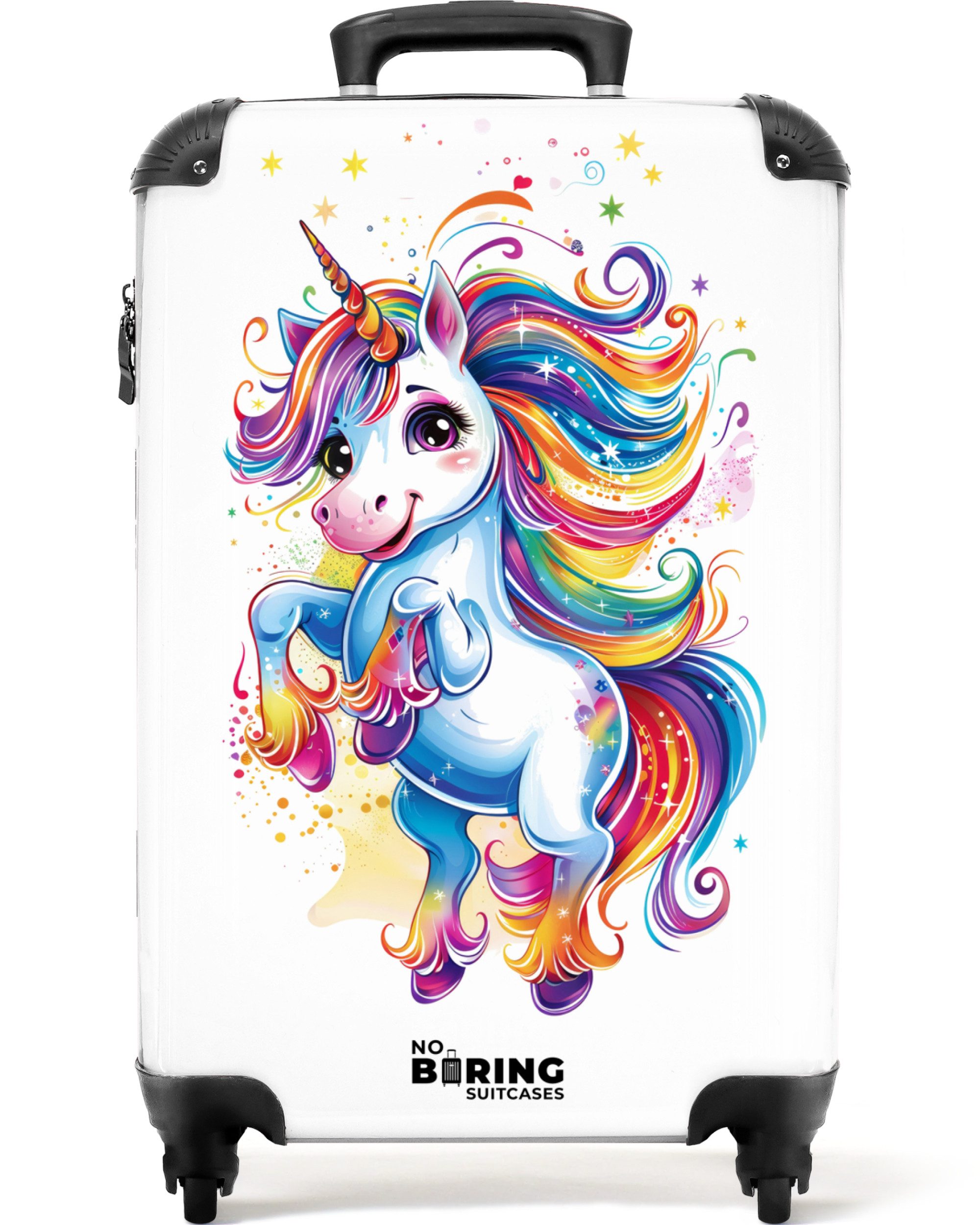 Kinderkoffer Tänzelndes Einhorn mit Regenbogenmähne 55x35x20cm