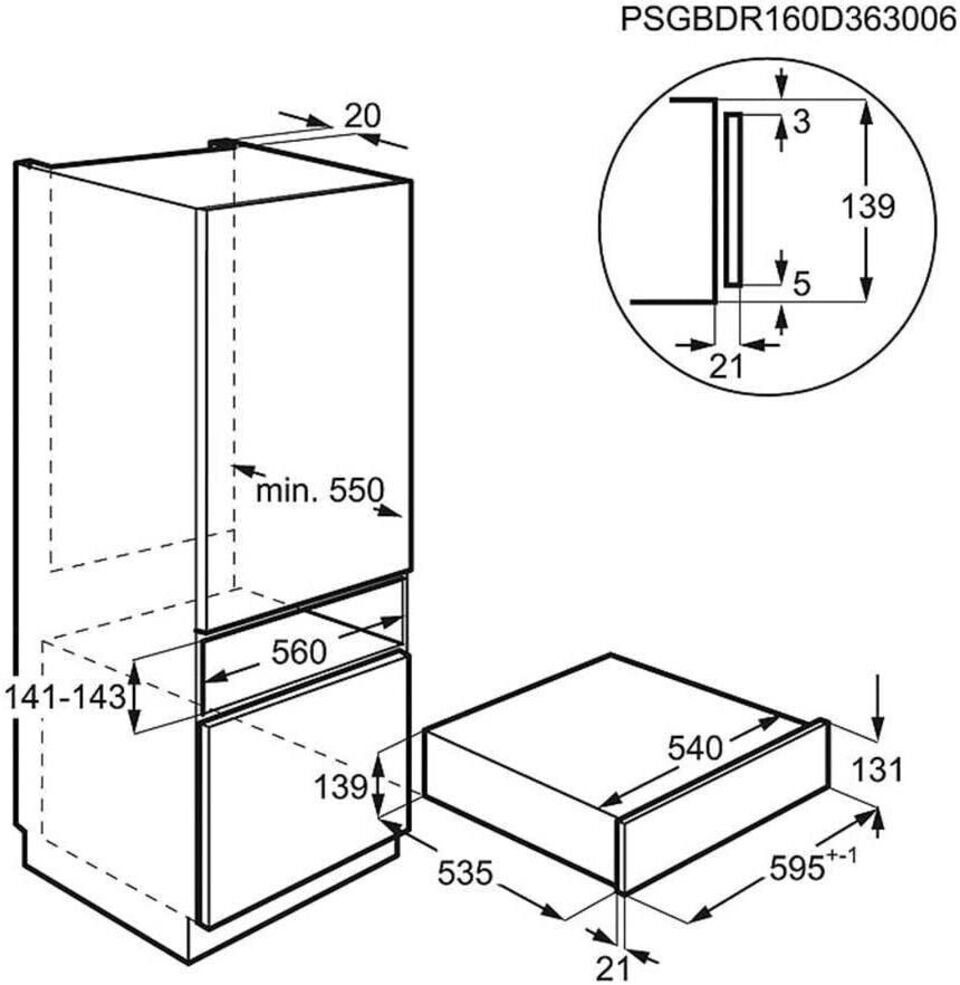 KDK911422M, 6 MGD Geschirrwärmer AEG Einbau-Wärmeschublade Softtip Edelstahl/Schwarzglas