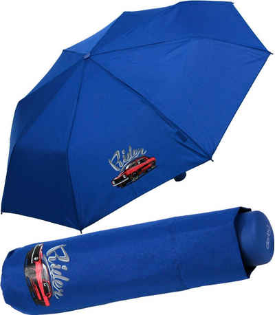 derby Taschenregenschirm Mini Kinderschirm Jungen leicht Kids Schule - blau, ein leichter Schirm für den Schulweg mit coolen Motiven