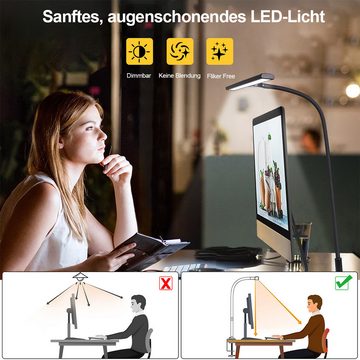 DOPWii LED Schreibtischlampe Led Tischleuchte,Verstellbarer Klemmleuchte