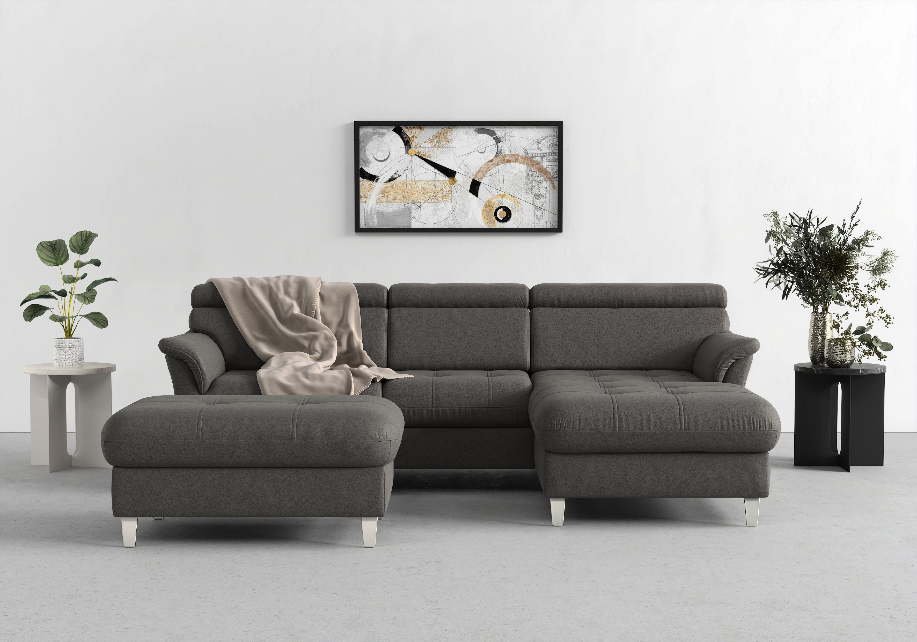 sit&more Ecksofa Marano, inklusive Kopfteilverstellung, wahlweise mit Bettfunktion, Bettkasten | Ecksofas