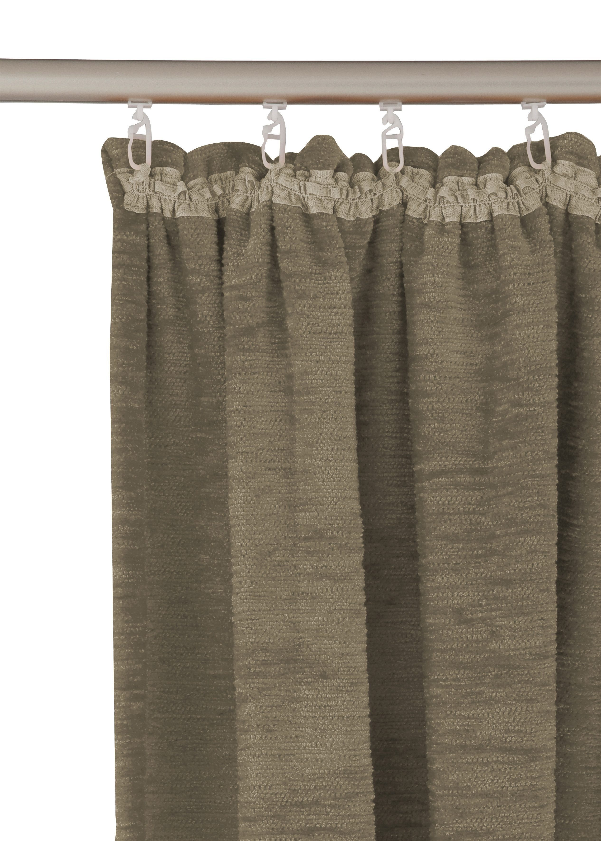 (1 Chenille Vorhang B-Holmsund, Wirth, taupe Kräuselband blickdicht, St),