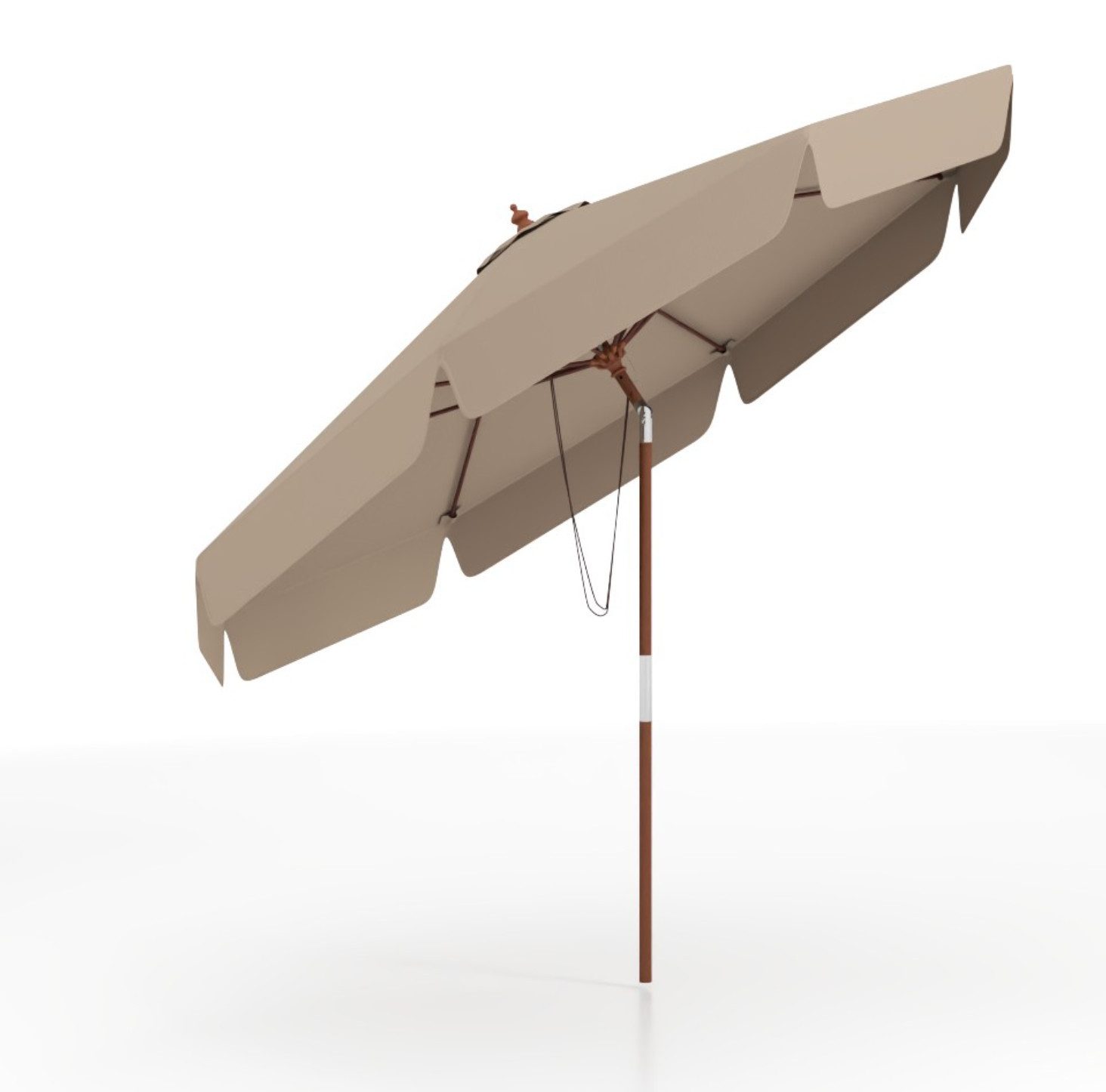 COSTWAY Sonnenschirm, Ø 300cm Gartenschirm mit Volant, um 30° knickbar