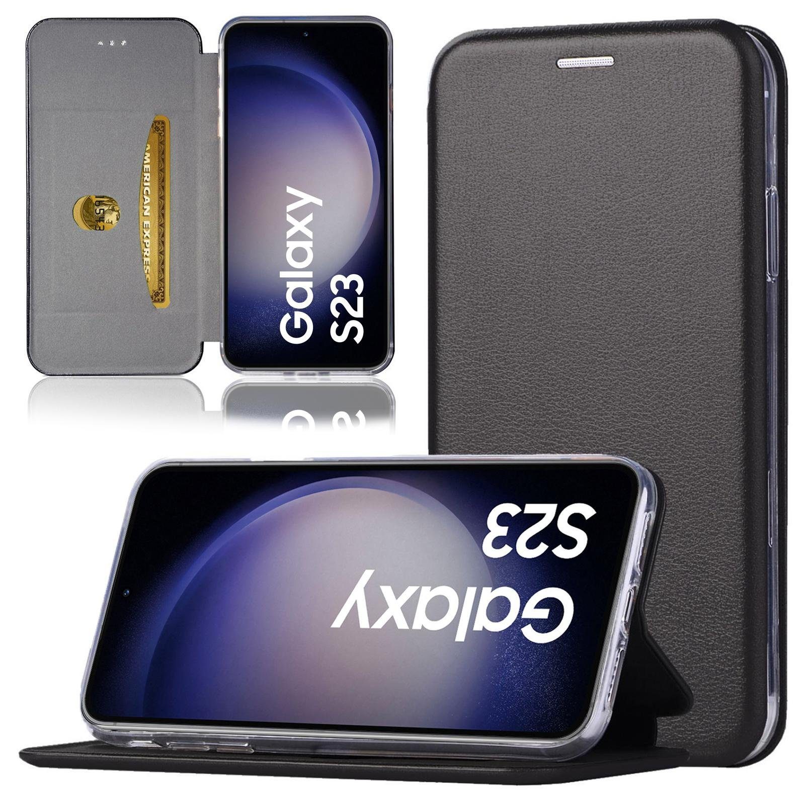 Numerva Handyhülle Hard Cover Etui für Samsung Galaxy S23, Flip Cover Schutz Hülle Tasche