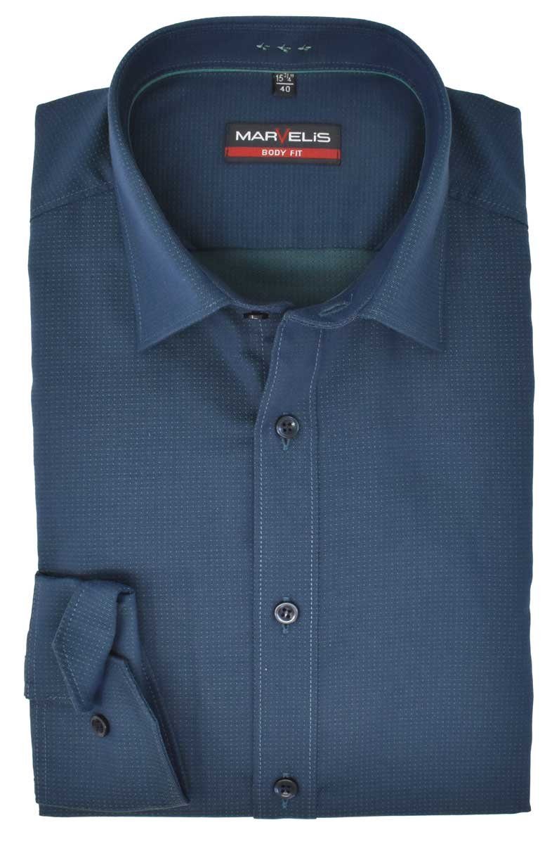 MARVELIS Businesshemd BODY FIT - Businesshemd Abnäher am Rücken