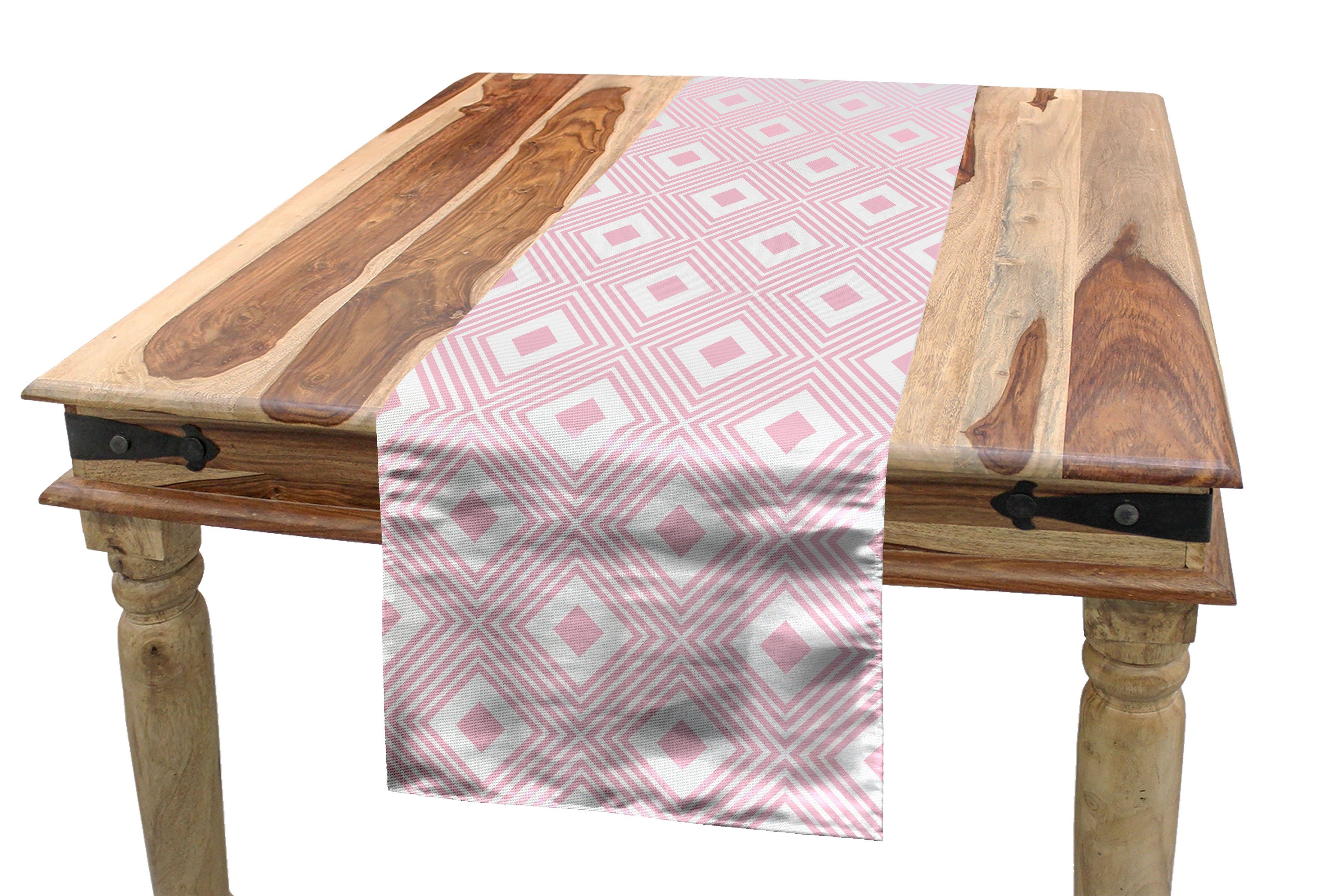 Abakuhaus Tischläufer Esszimmer Küche Rechteckiger Dekorativer Tischläufer, geometrische Rhombus Weich tonte Shapes