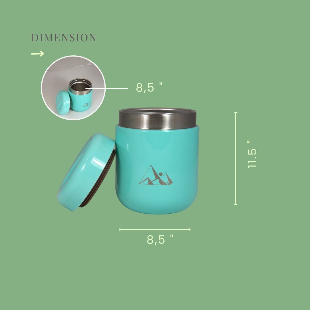 Edelstahl Inklusive Deckelfach Lunchbox, zusammenklappbarem Kühlbox Behrenland - Warmhaltebehälter-Thermo im ml Thermobehälter Löffel 500